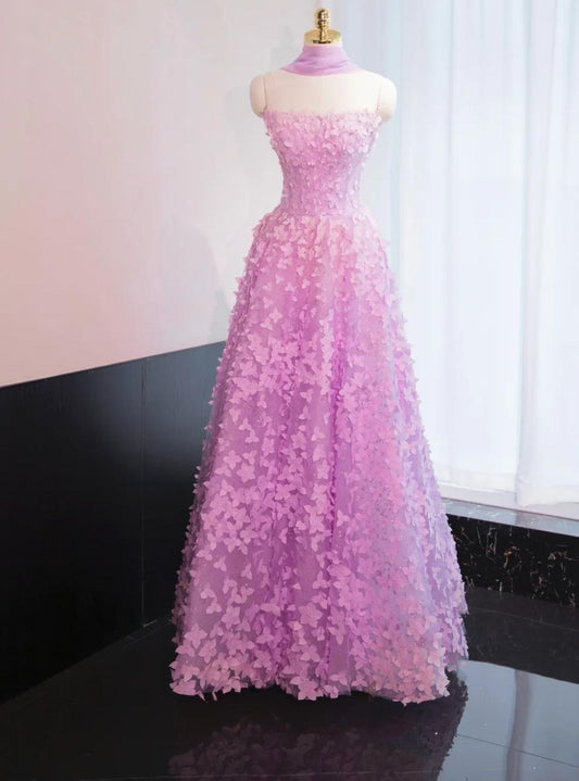 Superbe robe de soirée longue en satin fuchsia, style sirène, sans bretelles, ED02613