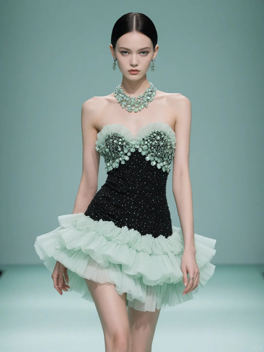 Wunderschönes dunkelolivgrünes herzförmiger Ausschnitt A-Linie Satin Tüll Kurzes Ballkleid Homecoming-Kleid ED02575
