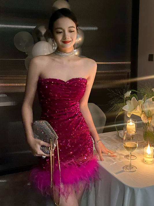 Wunderschönes dunkelolivgrünes herzförmiger Ausschnitt A-Linie Satin Tüll Kurzes Ballkleid Homecoming-Kleid ED02575