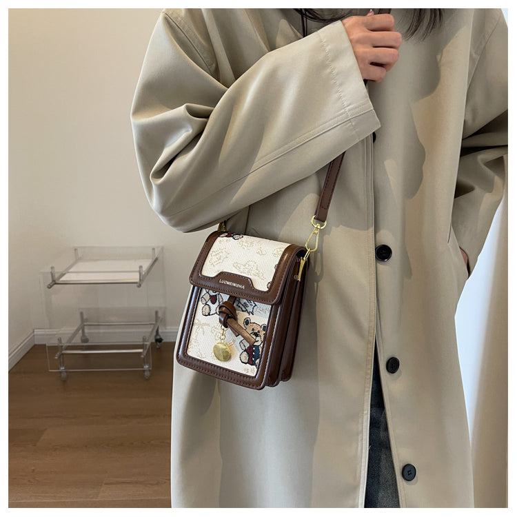 Petit sac à bandoulière carré imprimé, mini sac à bandoulière pour téléphone portable ED0335