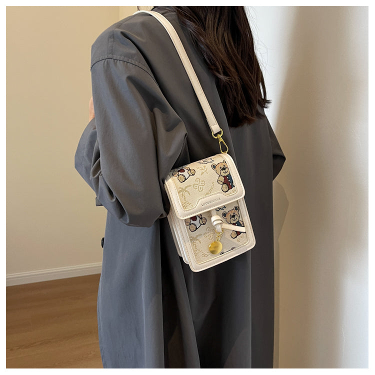 Petit sac à bandoulière carré imprimé, mini sac à bandoulière pour téléphone portable ED0335