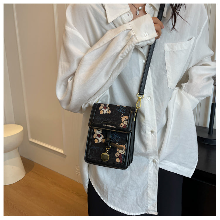 Petit sac à bandoulière carré imprimé, mini sac à bandoulière pour téléphone portable ED0335