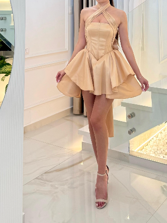 Wunderschönes dunkelolivgrünes herzförmiger Ausschnitt A-Linie Satin Tüll Kurzes Ballkleid Homecoming-Kleid ED02575