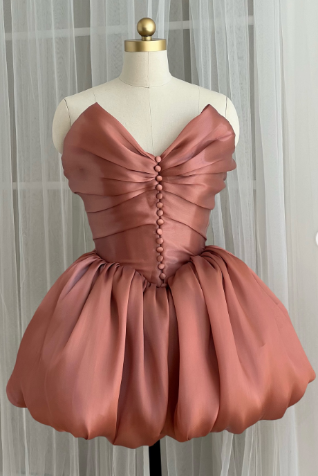 Fashion Strapless Satin Short Ballgowns Sweet Birthday Party Dress ED03404