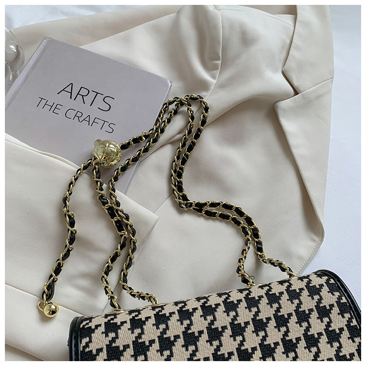 Sac à bandoulière polyvalent à motif pied-de-poule, tendance et tendance, ED0344