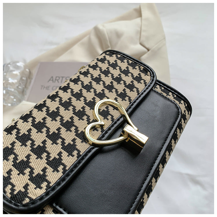 Sac à bandoulière polyvalent à motif pied-de-poule, tendance et tendance, ED0344