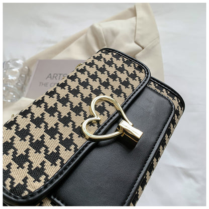 Sac à bandoulière polyvalent à motif pied-de-poule, tendance et tendance, ED0344