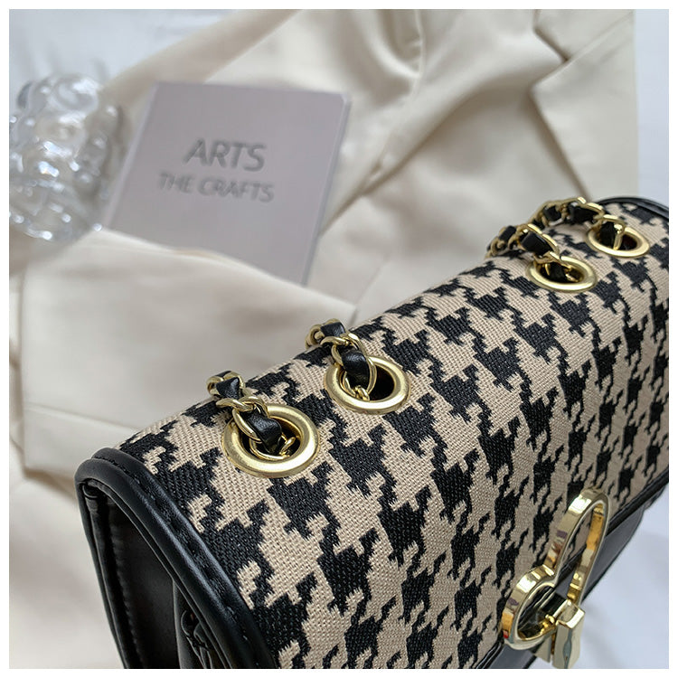 Sac à bandoulière polyvalent à motif pied-de-poule, tendance et tendance, ED0344