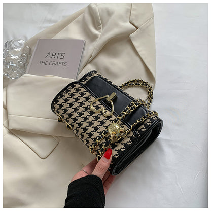Sac à bandoulière polyvalent à motif pied-de-poule, tendance et tendance, ED0344