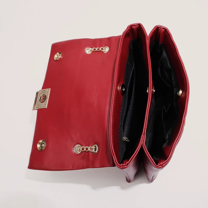 Sac bandoulière chaîne niche rouge ED0347