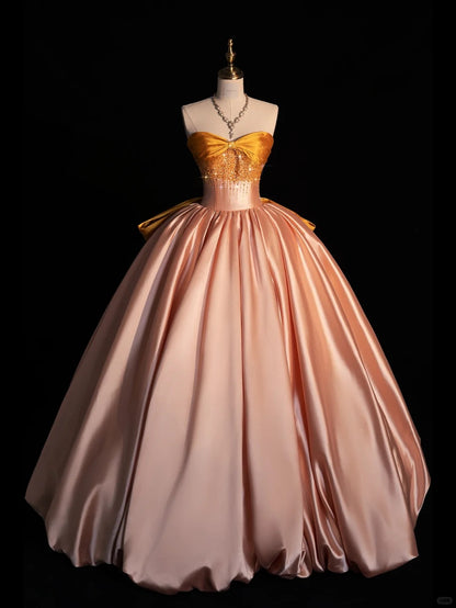 Superbe robe de soirée longue en satin fuchsia, style sirène, sans bretelles, ED02613