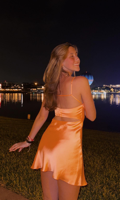 Simple Spaghetti Straps Orange 8th Grade Homecoming Dress Sweet Birthday Outfit Fashion Cocktail Dress  ED03559