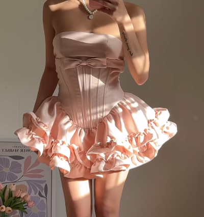 Pink Halter Homecoming Dress Short Ball Gowns Sweet 18th Birthday Outfit Fashion Party Dress ED03563