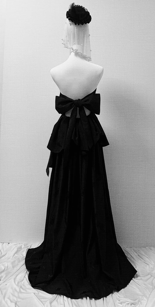 Superbe robe de soirée longue en satin fuchsia, style sirène, sans bretelles, ED02613