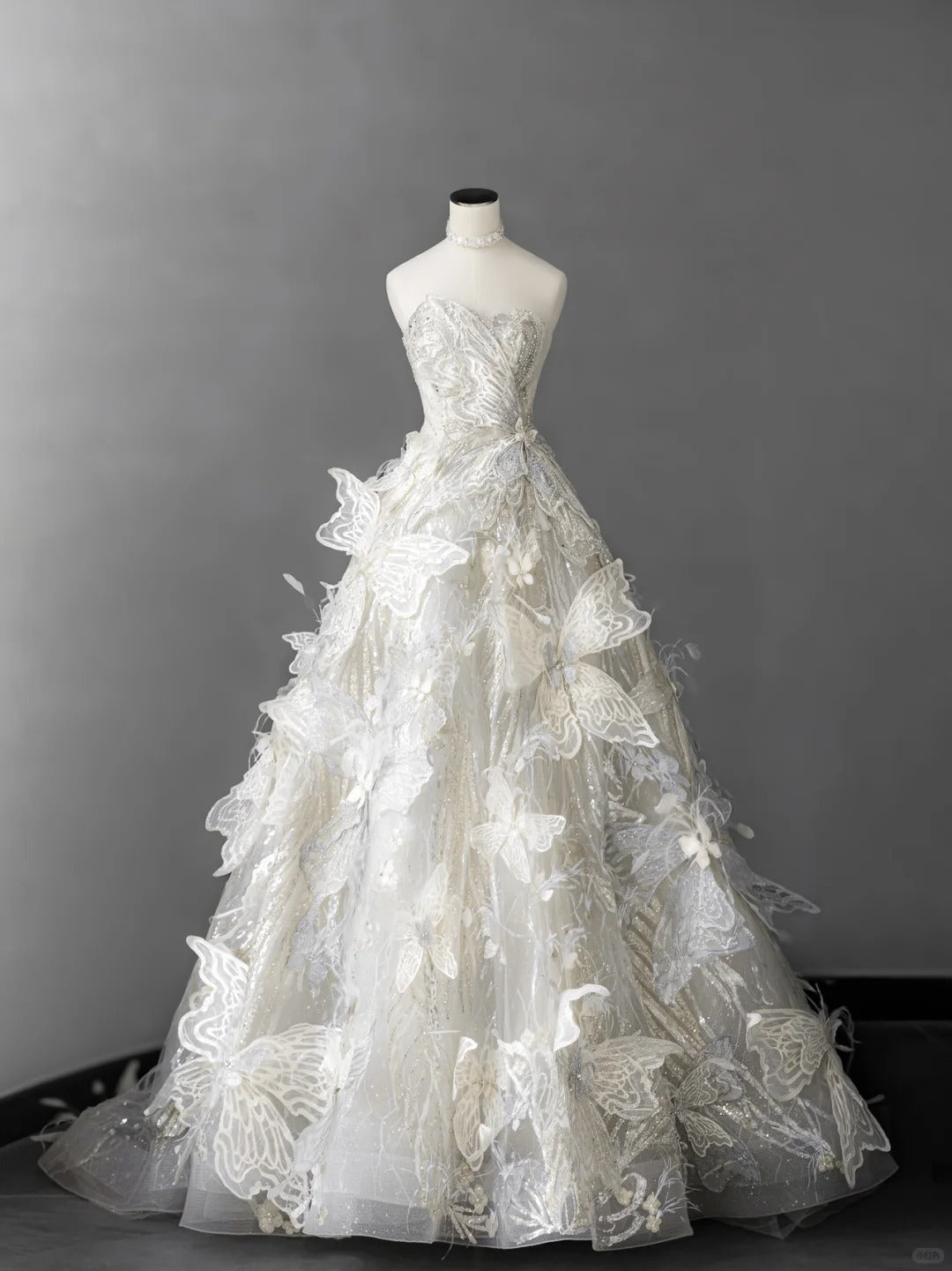 Elegant White A-Line Bridal Gown Strapless Beaded Sequin Wedding Dress –  EvaFashionDress