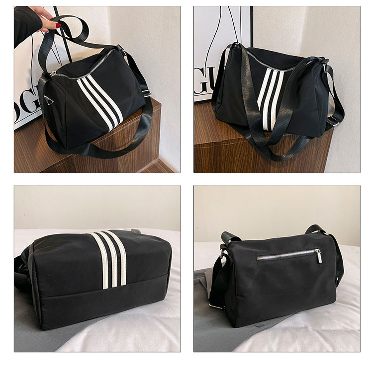 Sac bandoulière polyvalent en tissu Oxford rayé ED0377