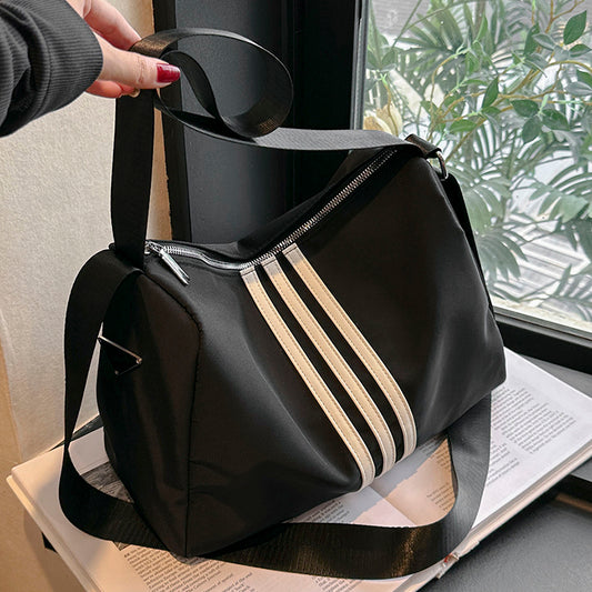 Sac bandoulière polyvalent en tissu Oxford rayé ED0377