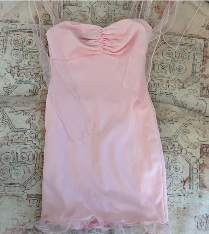 Elegant Strap Bodycon Short Formal Dress Stunning Birthday Dress Pink Homecoming Dress ED03786