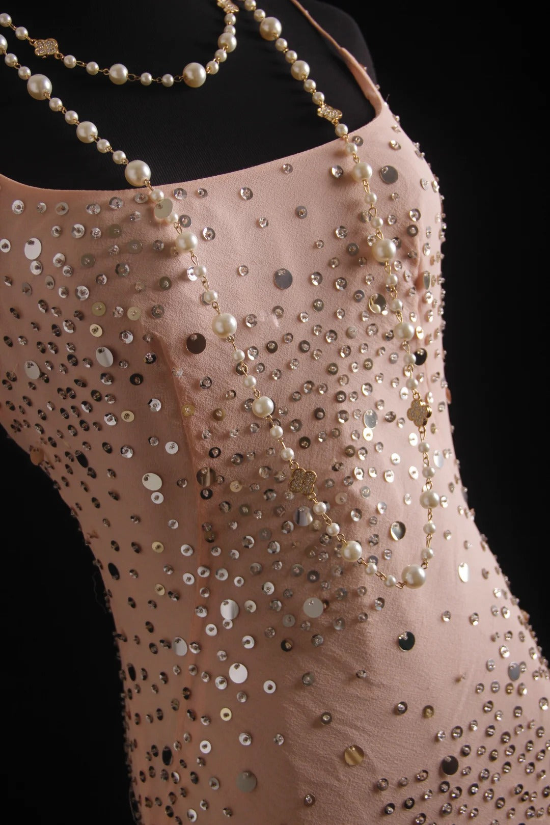 Pink Vintage Mermaid Spaghetti Strap Long Evening Gown Gorgeous Sequin Chiffon Formal Dress Prom Dress ED03798