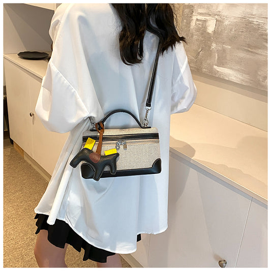 Sac messager en toile polyvalent et décontracté, sac seau carré ED0380