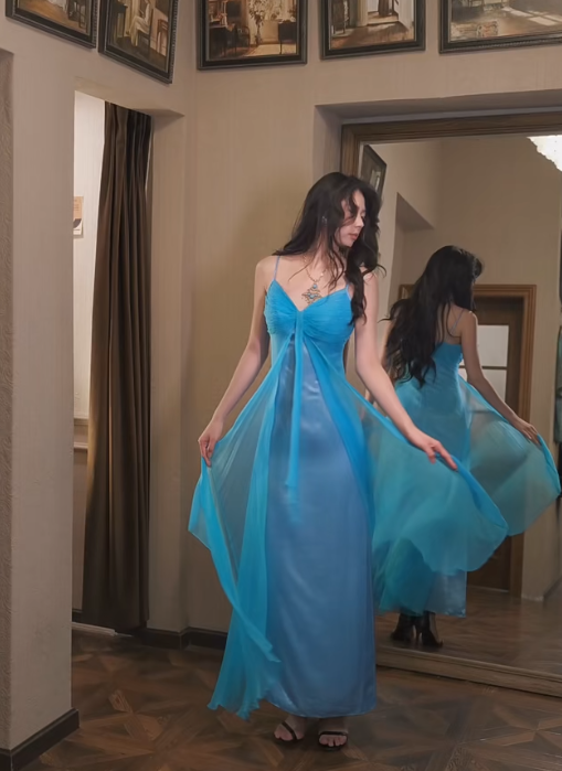 Superbe robe de soirée longue en satin fuchsia, style sirène, sans bretelles, ED02613