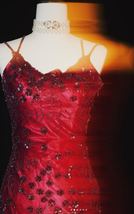 Vintage Straps Sheath Chiffon Beaded Long Prom Dresses, Burgundy Formal Evening Dresses ED04025
