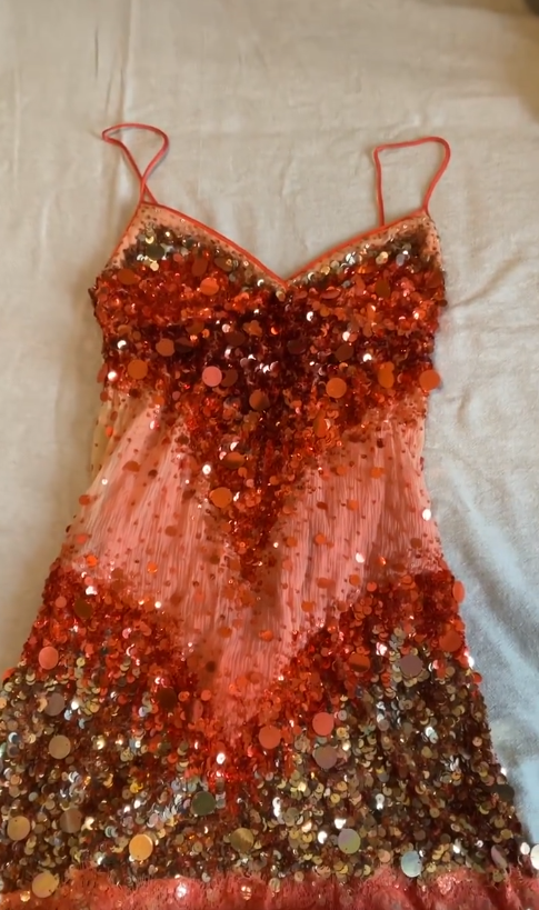 Sexy Spaghetti Strap Sheath Lace Sequin Short Prom Dresses, Red Homecoming Dresses ED04046
