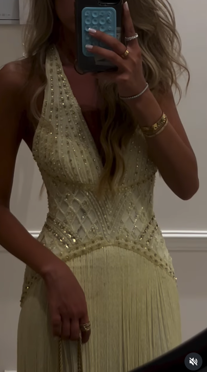 Gorgeous Sheath V-neck Open Back Prom Dress with Tassels Butter Yellow Backless Formal Evening Dress ED04080