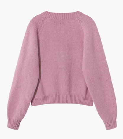 Sanfte, lockere Strickjacke mit Rundhalsausschnitt ED0408