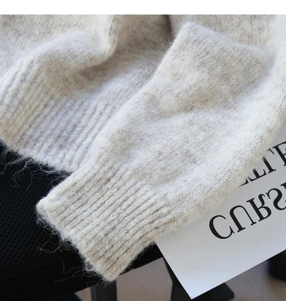 Sanfte Spitze Schnürung verdickte weiche Strickjacke ED0410