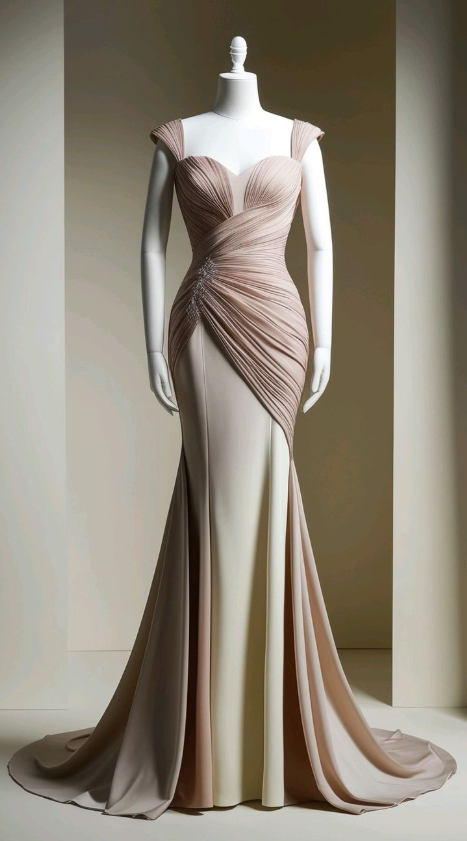Classic Mermaid Satin Formal Evening Dress Wedding Guest Dress ED04114