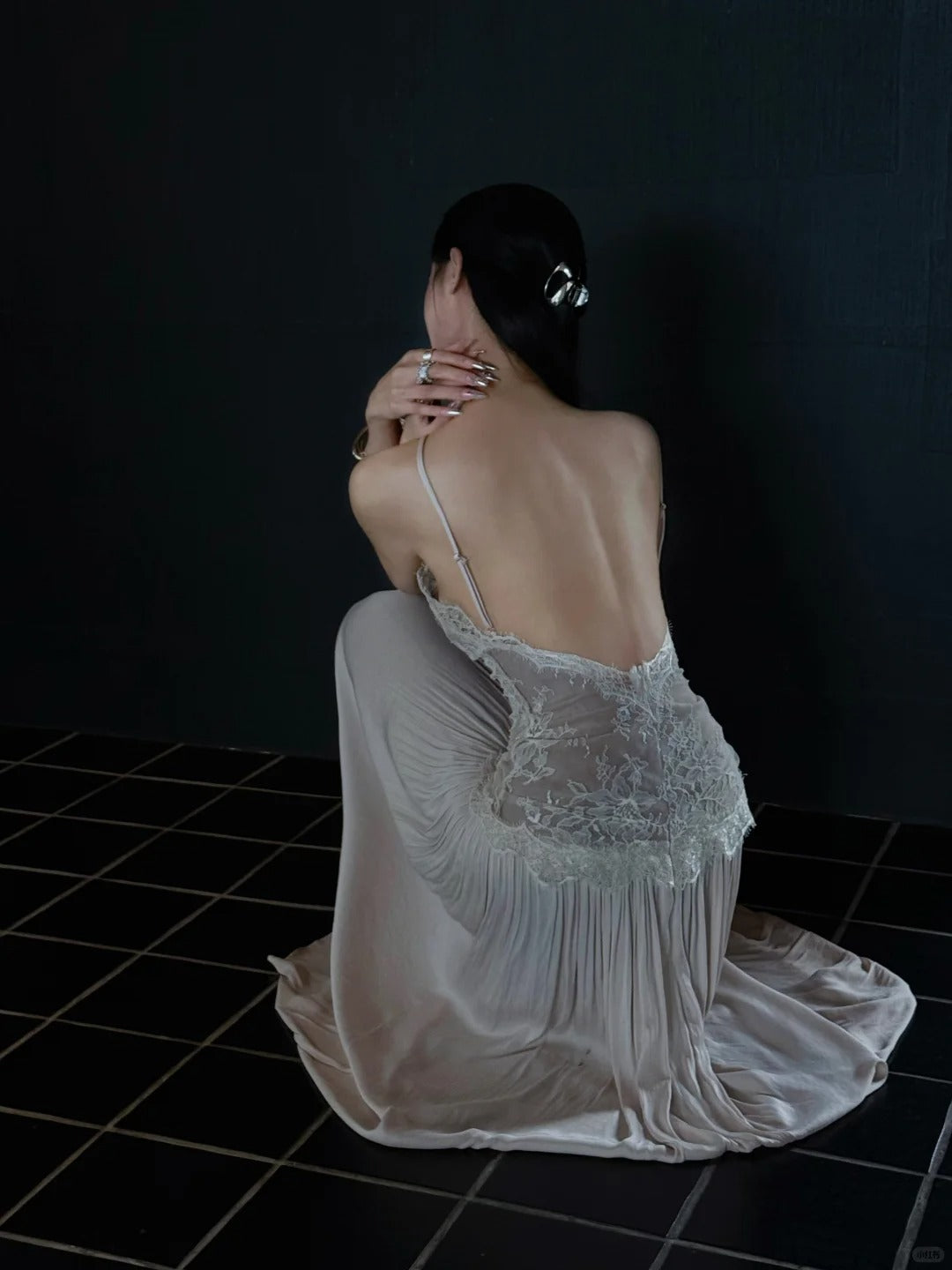 Sexy Sheath Halter Long Prom Dresses Chiffon Lace Applique Backless Birthday Dresses Formal Dresses ED04167