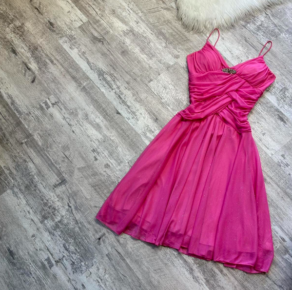 Cute Spaghetti Strap A-Line Chiffon Short Prom Dresses Fuchsia Homecoming Dresses ED04231