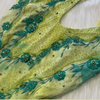 Vintage Halter Sheath Beaded Chiffon Prom Dresses, Yellow Homecoming Dresses  ED04234