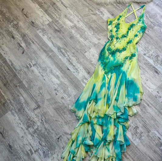Vintage Halter Sheath Beaded Chiffon Prom Dresses, Yellow Homecoming Dresses  ED04234