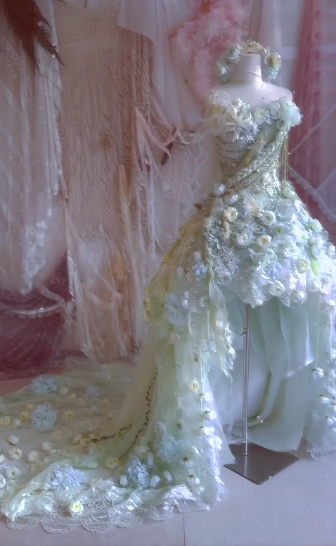 Vintage Strapless Ball Gown Tulle Applique Short Birthday Dress Green Lolita Dress  ED04235