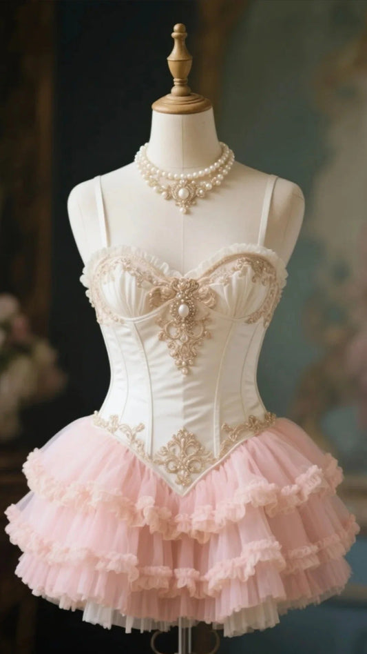 Cute Sweetheart Neck Ball Gown Satin Birtdhay Dresses White/Pink Short Prom Dresses ED04244
