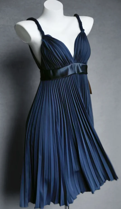 Classic Vneck Sheath Chiffon Short Prom Dresses, Navy Blue Homecoming Dresses ED04251