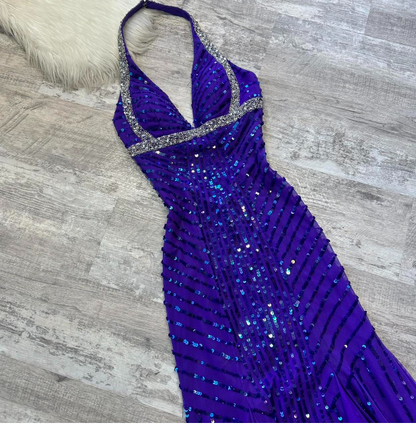 Superbe robe de soirée longue en satin fuchsia, style sirène, sans bretelles, ED02613