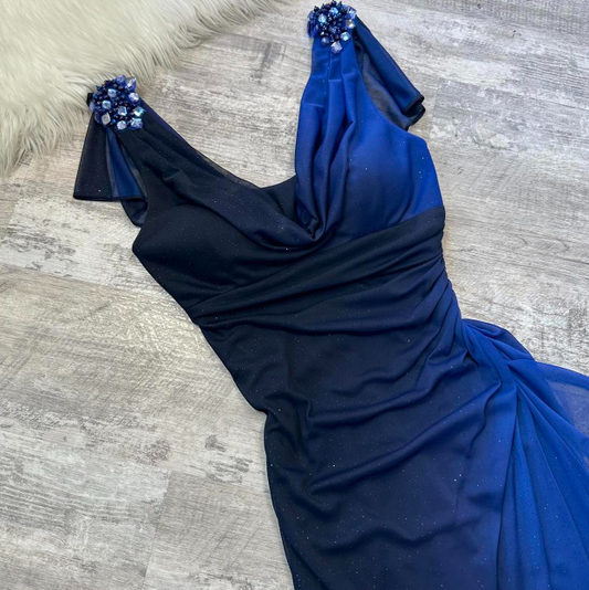 Superbe robe de soirée longue en satin fuchsia, style sirène, sans bretelles, ED02613