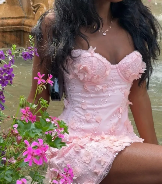 Sexy Spaghetti Strap Sheath Beaded Applique Short Prom Dresses Pink Homecoming Dresses Sweet Birthday Dresses ED04287