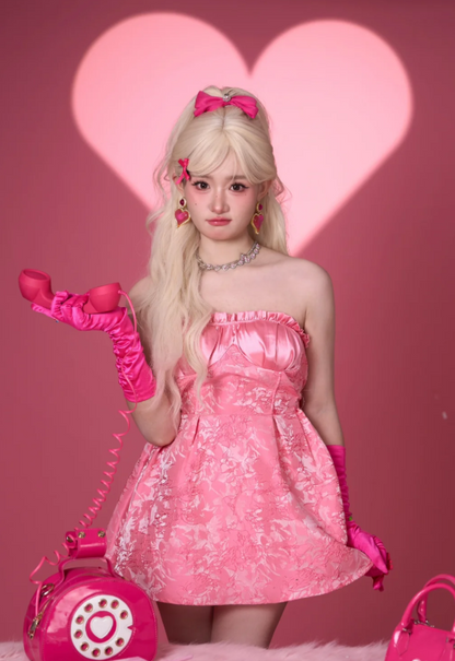 Cute Strapless Sheath Short Prom Dresses Pink Homecoming Dresses Birthday Dresses ED04294