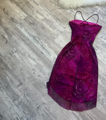 Vintage Sheath Chiffon Short Prom Dresses, Grape Homecoming Dresses, Spaghetti Strap Birthday Dresses ED04303