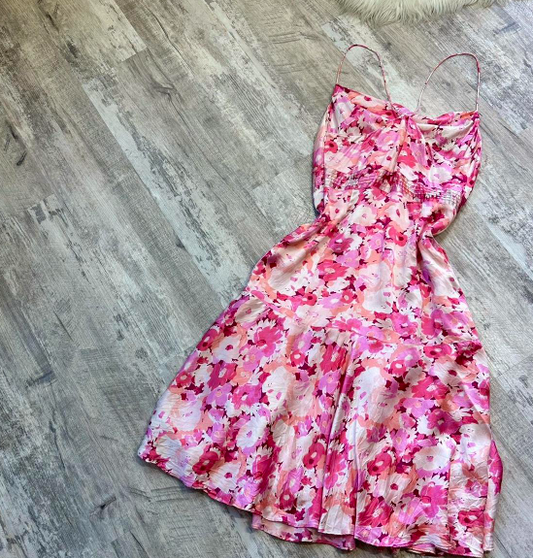 Superbe robe de soirée longue en satin fuchsia, style sirène, sans bretelles, ED02613