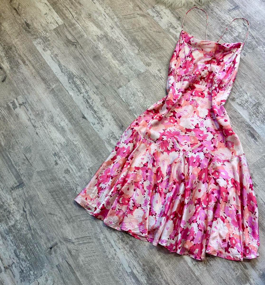 Superbe robe de soirée longue en satin fuchsia, style sirène, sans bretelles, ED02613