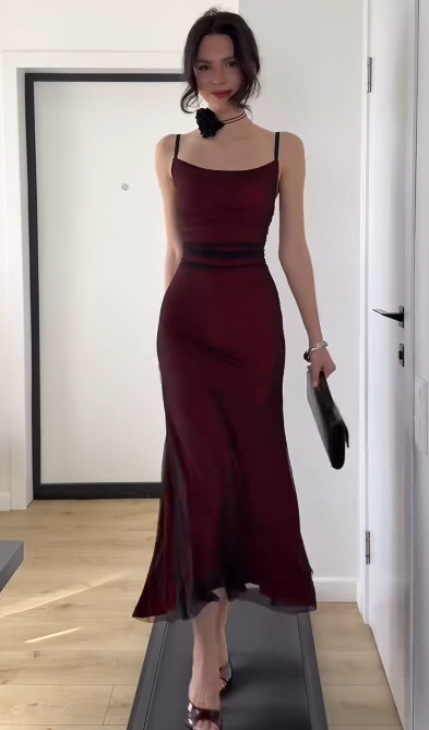 Chic Spaghetti Straps Sheath Birthday Dresses, Black Formal Dresses ED04378