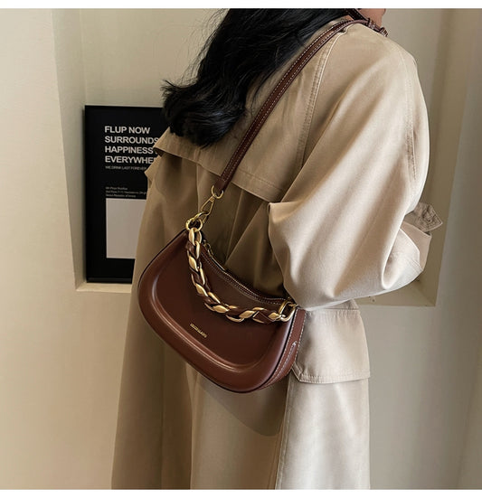 Sac messager rétro polyvalent à bandoulière avec chaîne ED0443