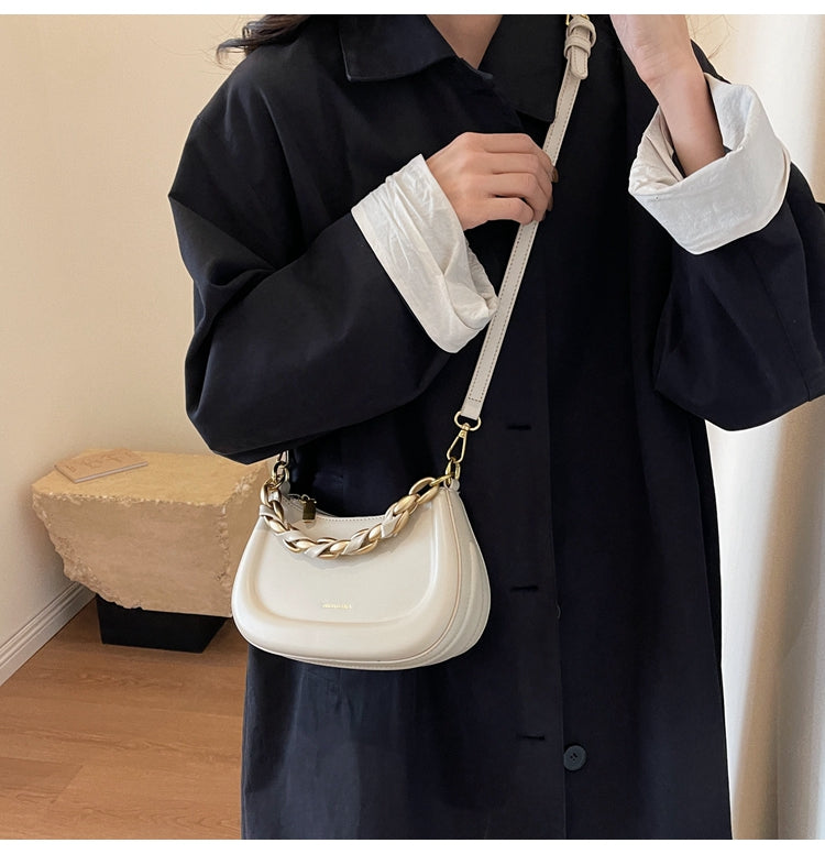 Sac messager rétro polyvalent à bandoulière avec chaîne ED0443