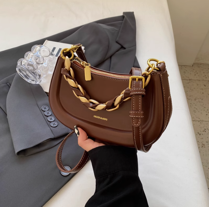 Sac messager rétro polyvalent à bandoulière avec chaîne ED0443