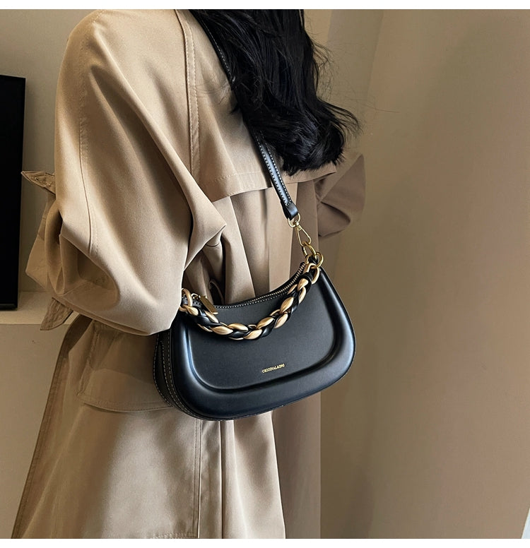 Sac messager rétro polyvalent à bandoulière avec chaîne ED0443